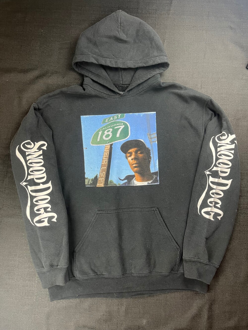 Snoop Dogg Black Hoodie Large Graphic Print Pullover hoodie